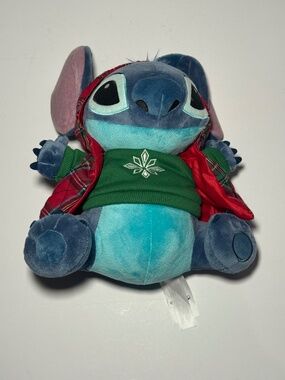 Disney Store Stitch Christmas Plush Holiday Lilo & Stitch Tartan Jacket Toy